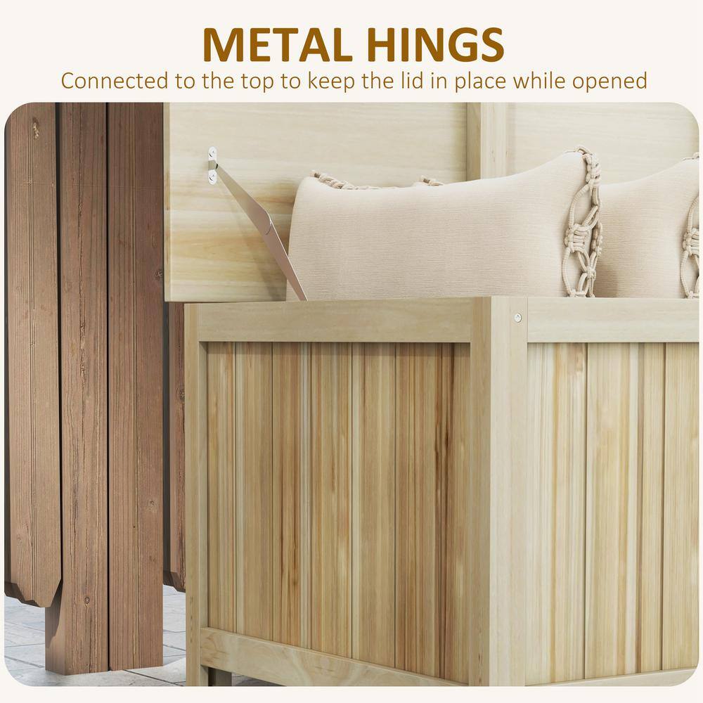 Natural Wood 47.25'' Outdoor Storage Deck Box