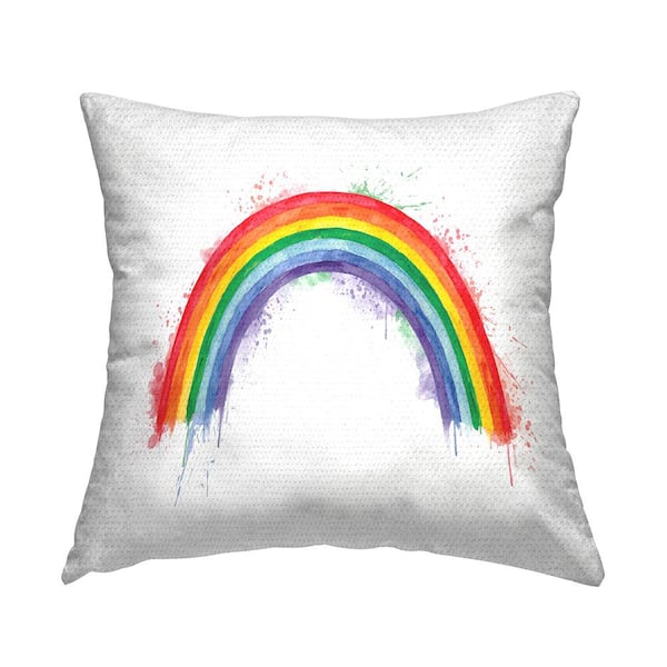 Stupell Industries Rainbow Splash Nature Multi-Color Square Outdoor Throw Pillow