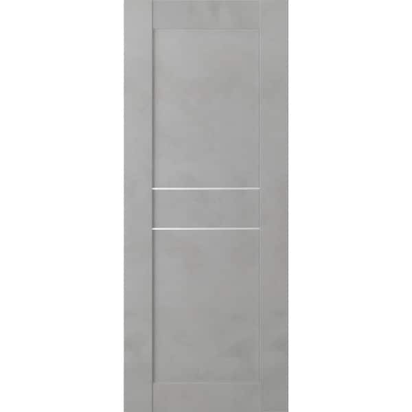 Belldinni Vona 07 2HN 24 in. W x 80 in. H x 1-3/4 in. D 1-Panel Solid Core Light Urban Prefinished Wood Interior Door Slab