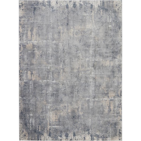 Nourison Rustic Textures Grey/Beige 8 ft. x 11 ft. Abstract Contemporary Area Rug