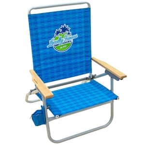 CARIBBEAN JOE Folding Beach Chair, Blue Lime Stripe, Steel Frame 200lb  Capacity CJ-7720BLST - The Home Depot