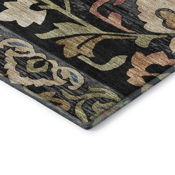 Mayfield Premium Machine Washable Abstract AMF2193 Black 10 ft. x 14 ft. Area Rug