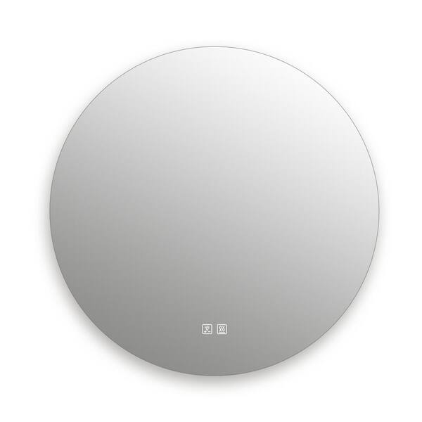 HOMLUX 32 in. W x 32 in. H Round Frameless LED Light with 3-Color