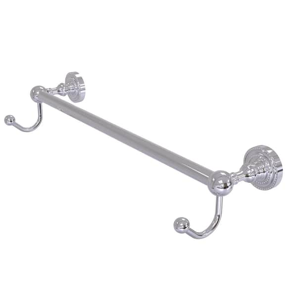 Allied Brass Dottingham Collection 30 in. Towel Bar with Integrated Hooks in Polished Chrome