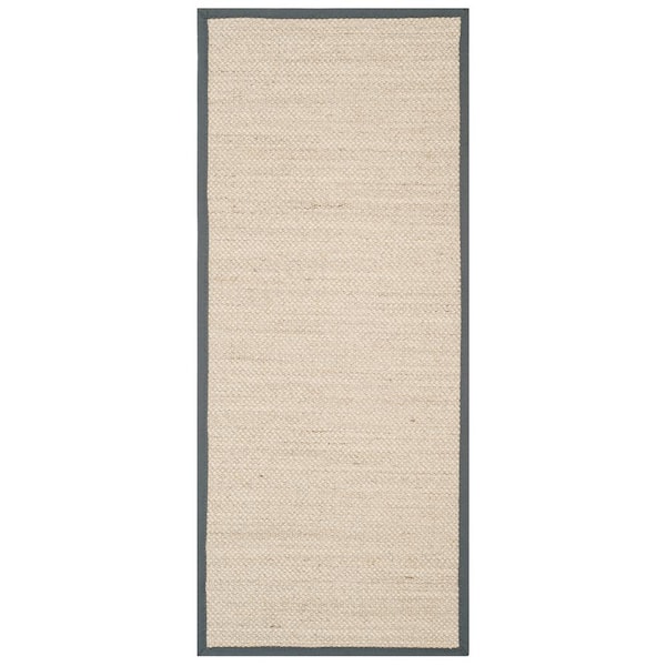 SAFAVIEH Natural Fiber Marble/Dark Gray 3 ft. x 6 ft. Border Runner Rug