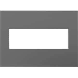 Adorne 3-Gang Decorator/Rocker Wall Plate with Microban, Magnesium (1-Pack)
