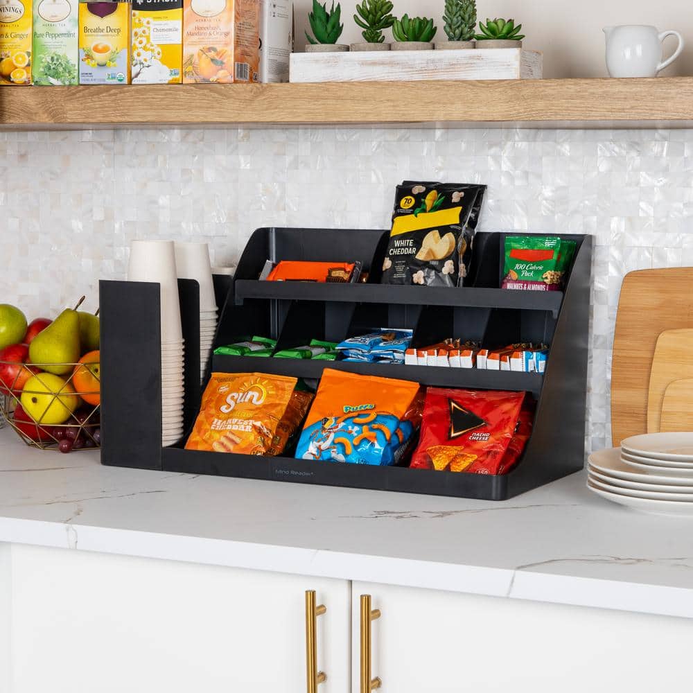 Black High Impact Polystyrene 14-Compartment Food Storage Station