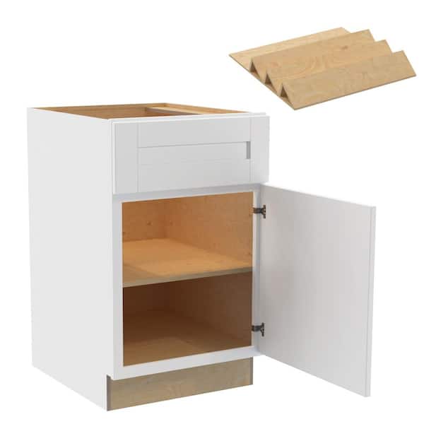Home Decorators Collection Washington 21 in. W x 24 in. D x 34.5 in. H Vesper White Plywood Shaker Assembled Base Kitchen Cabinet Right SP Tray