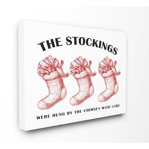 24 in. x 30 in. "Christmas The Stockings Vintage Icons" by Lettered and Lined Printed Canvas Wall Art