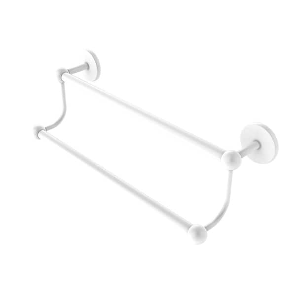 Allied Brass Prestige Skyline Collection 24 in. Wall Mounted Double Towel Bar in Matte White