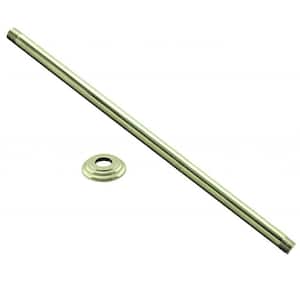 1/2 in. IPS x 24 in. Round Ceiling Mount Shower Arm with Flange, Polished Brass