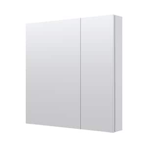 RO 30 in. W x 30 in. H Rectangular Surface or Recessed Mount Chrome Aluminum Medicine Cabinet with Mirror