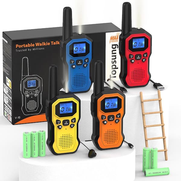 Lukyamzn Hands-Free 35 Mile Range Rechargeable Waterproof Digital 2-Way Radio with Charger Cable (2-Pack)