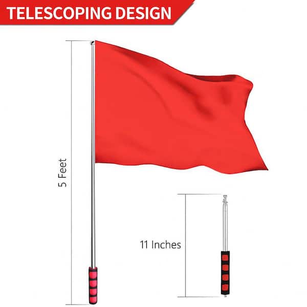 Kikuo 2M Portable Telescopic Handheld Flag Pole, 2 Extendable Flagpole