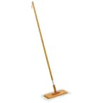 Live.Love.Clean. 12.8 in. W Bamboo Handle Microfiber Flat Mop with a Hook and Loop Refill Pad for Fine Dirt and Pet Hair