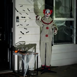 Scary Harry 64.5 in. Motion Activated Talking LED Animatronic Killer Clown Halloween Prop