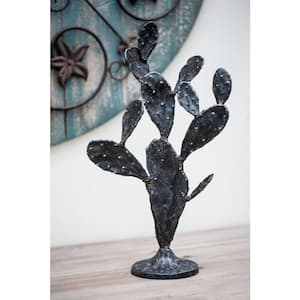 Black Metal Cactus Sculpture