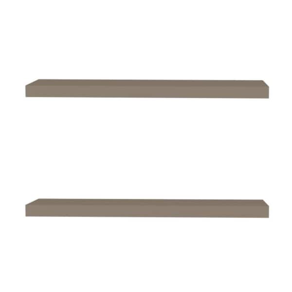 Hot Seller 31.5 in. W x 9.8 in. D Taupe Particle Board Floating Space-Saving Shelves, Decorative Wall Shelf (2-Shelves)