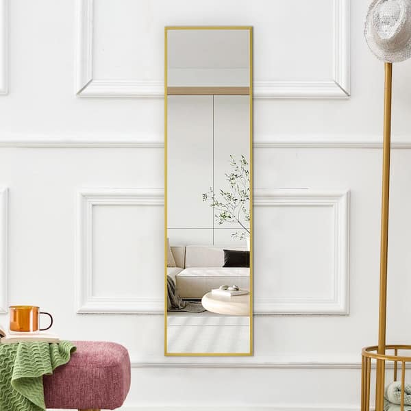 Unbranded 15.7 in. W x 59 in. H Rectangle Framed Gold Mirror