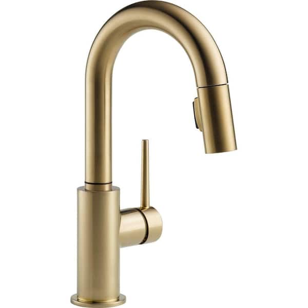 Delta Trinsic Single-Handle Pull-Down Sprayer Bar Faucet with MagnaTite Docking in Champagne Bronze