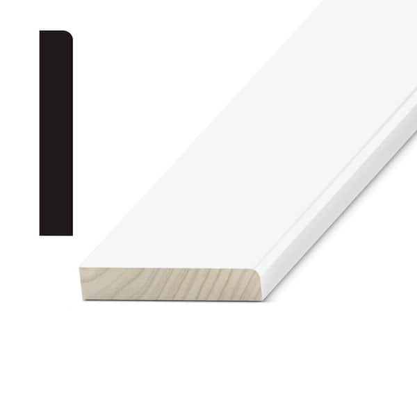 Kelleher Round Edge 9/16 in. x 4-1/2 in. Double Primed Pine Base Molding