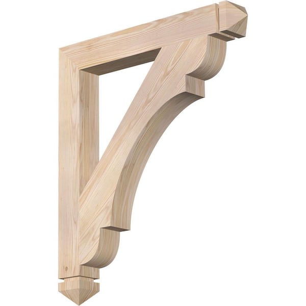 Ekena Millwork 3.5 in. x 32 in. x 28 in. Douglas Fir Olympic Arts and Crafts Smooth Bracket