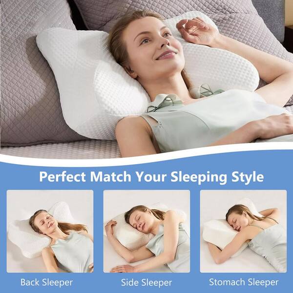 Neck Pain Relief Pillow - Adjustable Memory Foam Cervical Support For Side, Back & Stomach Sleepers | Ergonomic Cooling Bed Pillow