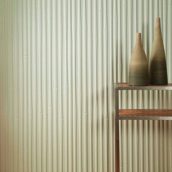 Fasade 96 in. x 48 in. Bamboo Decorative Wall Panel in Argent Copper