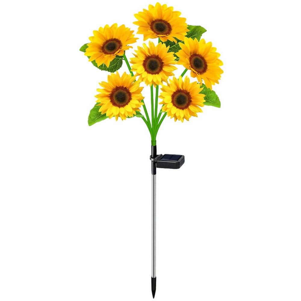 6-Piece Plastic Solar Sunflower Garden Stake Lights, Waterproof Garden Decor for Yard Patio Pathway price history on PriceWatchPro