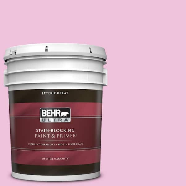 BEHR ULTRA 5 gal. #P120-1 Starlet Pink Flat Exterior Paint & Primer