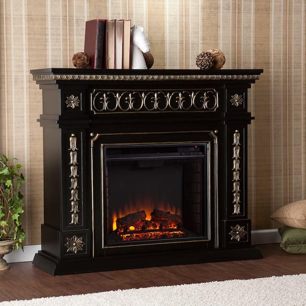 Southern Enterprises Grace 47 in. Freestanding Electric Fireplace in Black