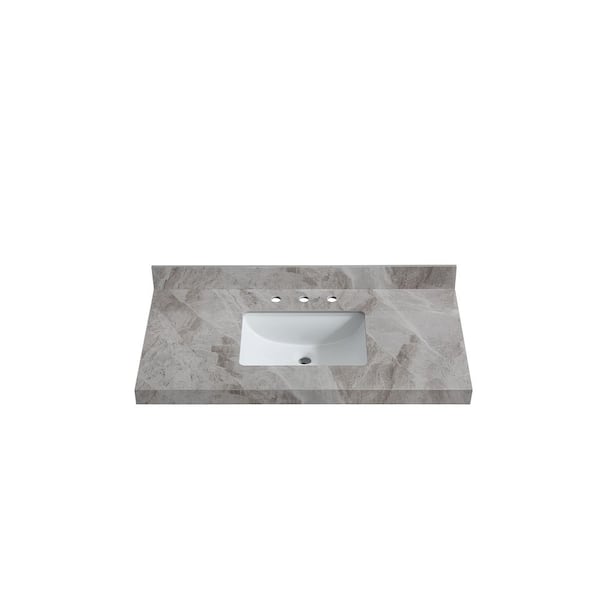 43 in. W x 22 in. D Porcelain Vanity Tops in Italian Grey