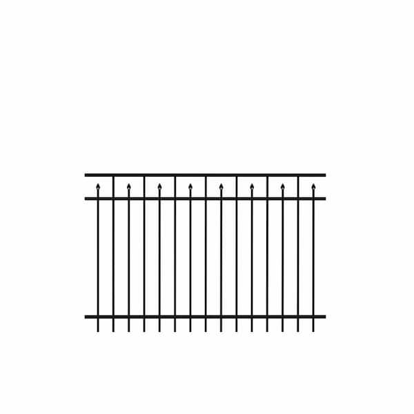 Brilliance Standard-Duty 4 ft. H x 6 ft. W Black Aluminum Pre-Assembled Fence Panel