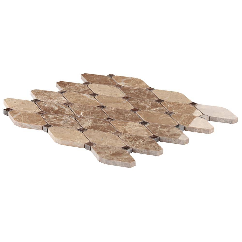 Light and Dark Emperador Marble Mosaic Tile