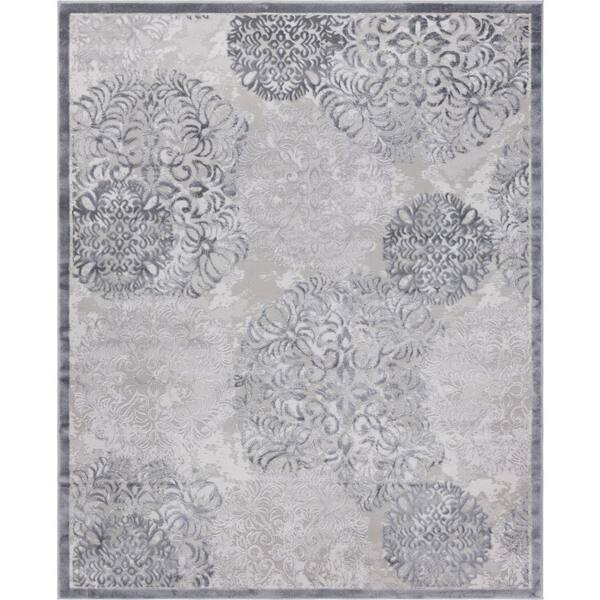 Unique Loom Aberdeen Chatsworth Gray 8 ft. x 10 ft. Area Rug 3143619