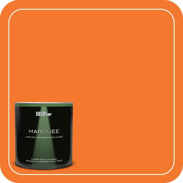 BEHR MARQUEE 1 qt. #230B-7 Kumquat Semi-Gloss Enamel Exterior Paint & Primer