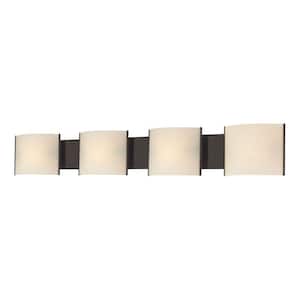 Pannelli 4-Light Oil Rubbed Bronze and Hand-Moulded White Opal Glass Vanity Light