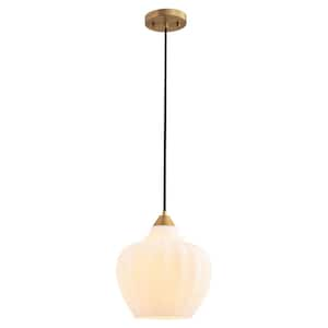 Alice 1-Light Modern Brushed Gold Textured Frosted Glass Pendant Island Lighting