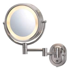 5X Halo Lighted 13 in. L x10 in. W Wall Mount Makeup Mirror in Nickel
