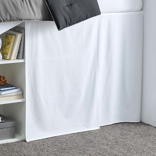 Twin-XL /42" Drop Dorm Room BedSkirt College Dorm 100% Microfiber White Solid 