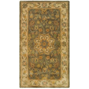 Heritage Green/Taupe Doormat 2 ft. x 4 ft. Border Area Rug