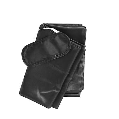 Solid Satin 3-Piece Charcoal Black Microfiber Standard Bonus Pillowcase Set