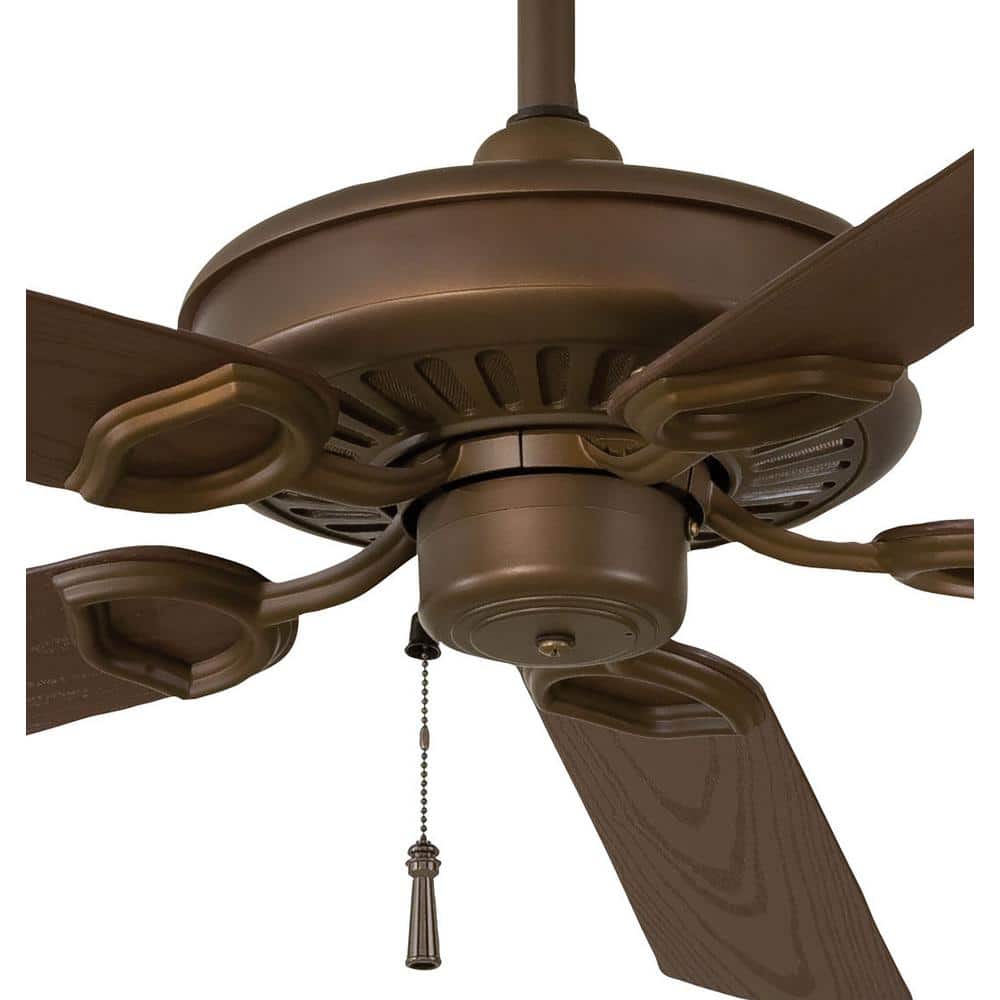 54" Oil Rubbed Bronze and Dark Maple 5-Blade Ceiling Fan with Pull Chain