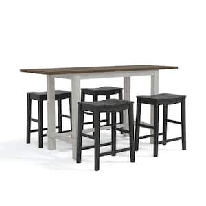 Whitcombe 5-Piece Black Counter Height Table and Stools Set