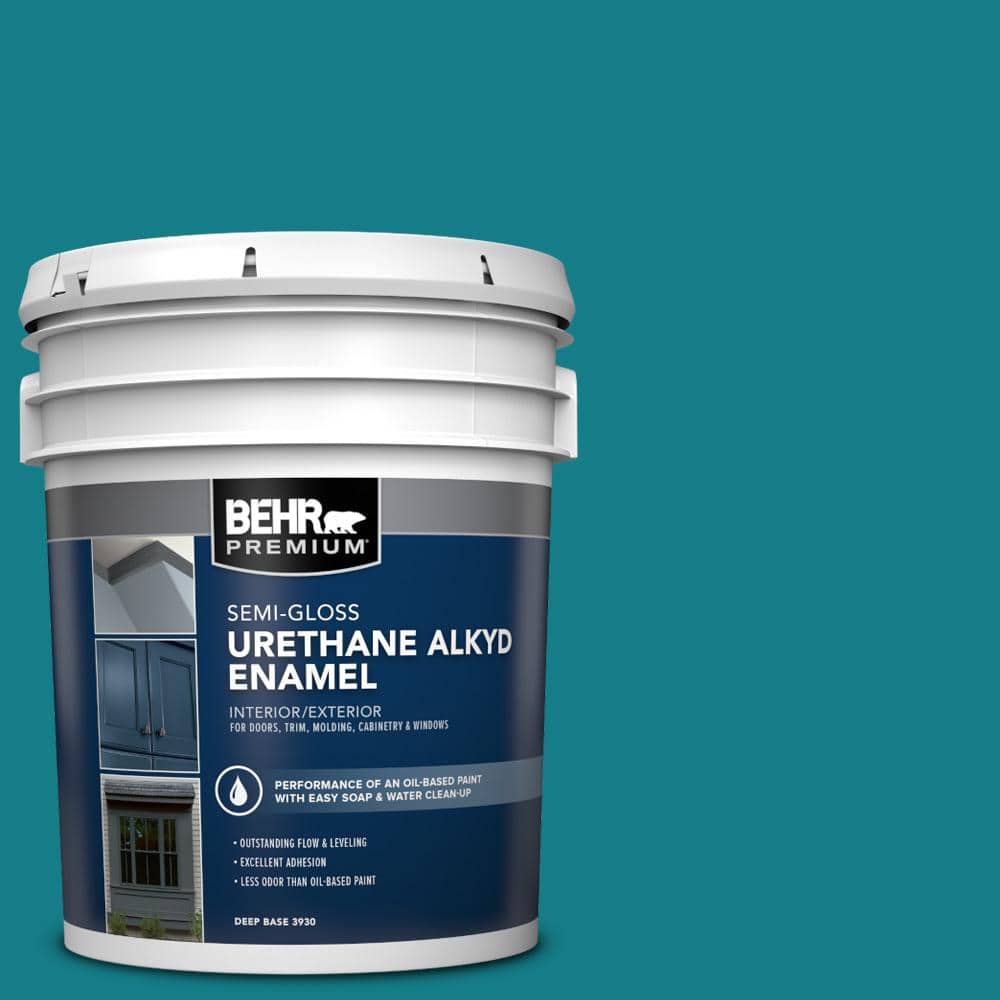 BEHR PREMIUM 5 gal. PPU1301 Caribe Urethane Alkyd SemiGloss Enamel