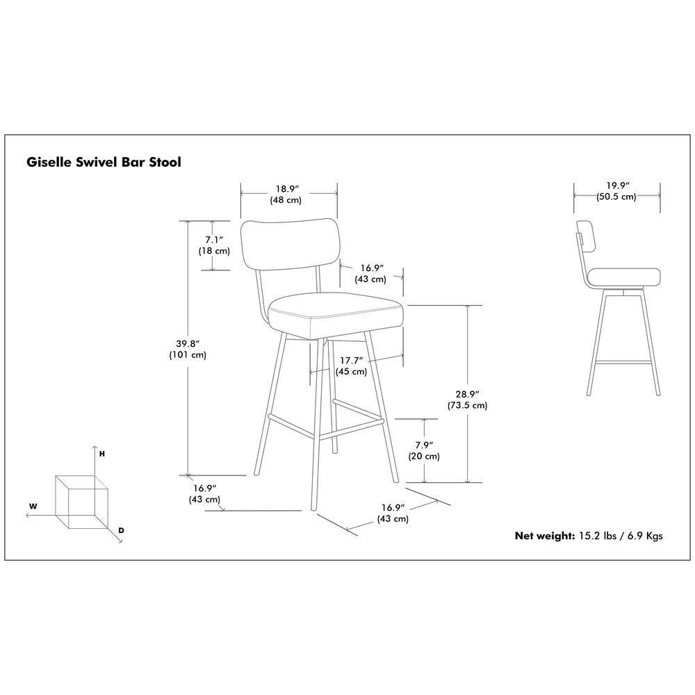 Natural Linen and Metal Swivel Bar Stool Set