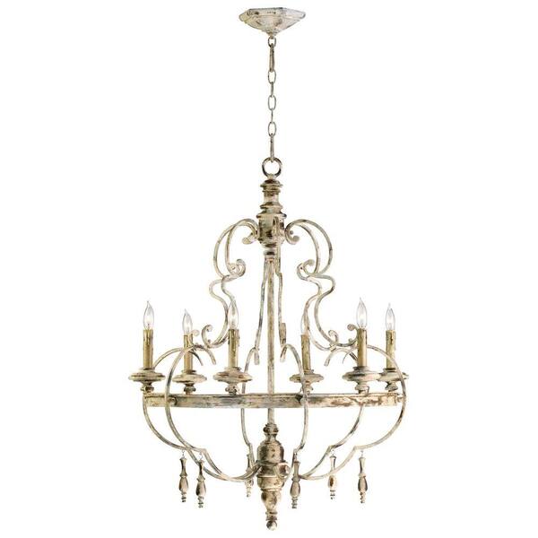 Filament Design Prospect 6-Light Persian White Incandescent Ceiling Chandelier