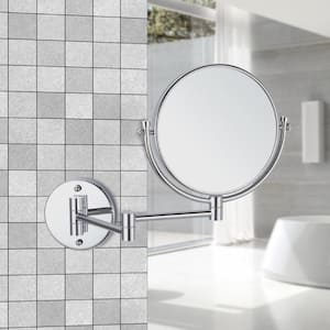Satin Nickel Nameeks AR7703-SNI-3x Glimmer Round Wall Mounted 3x Magnification Makeup Mirror with LED