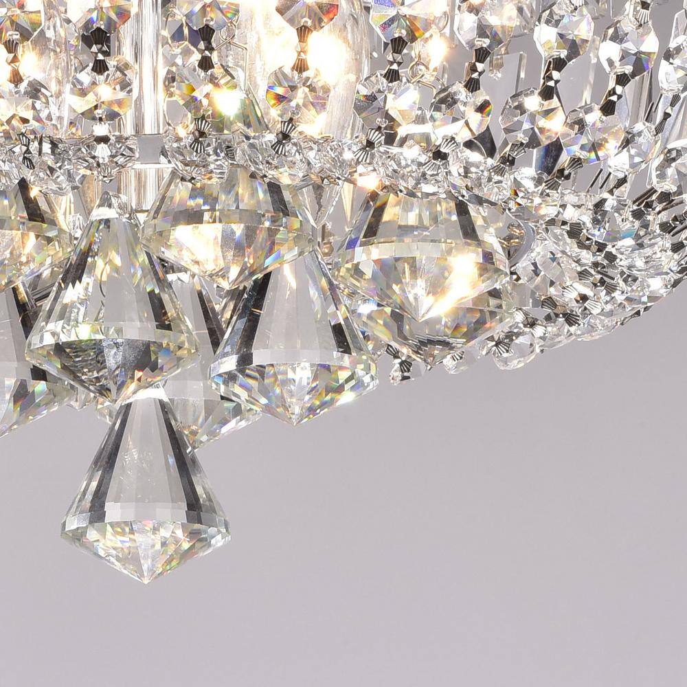 Elisa 15'' Chrome and Crystal Flushmount Chandelier