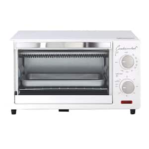 1000 W 4-Slice White Toaster Oven with 60 Minute Timer